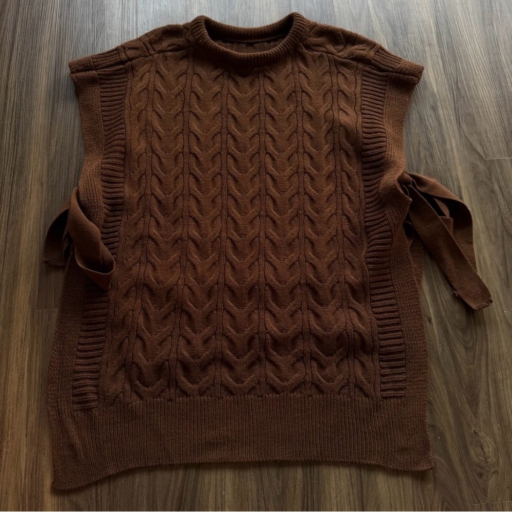 Brown Cable Knit Sweater